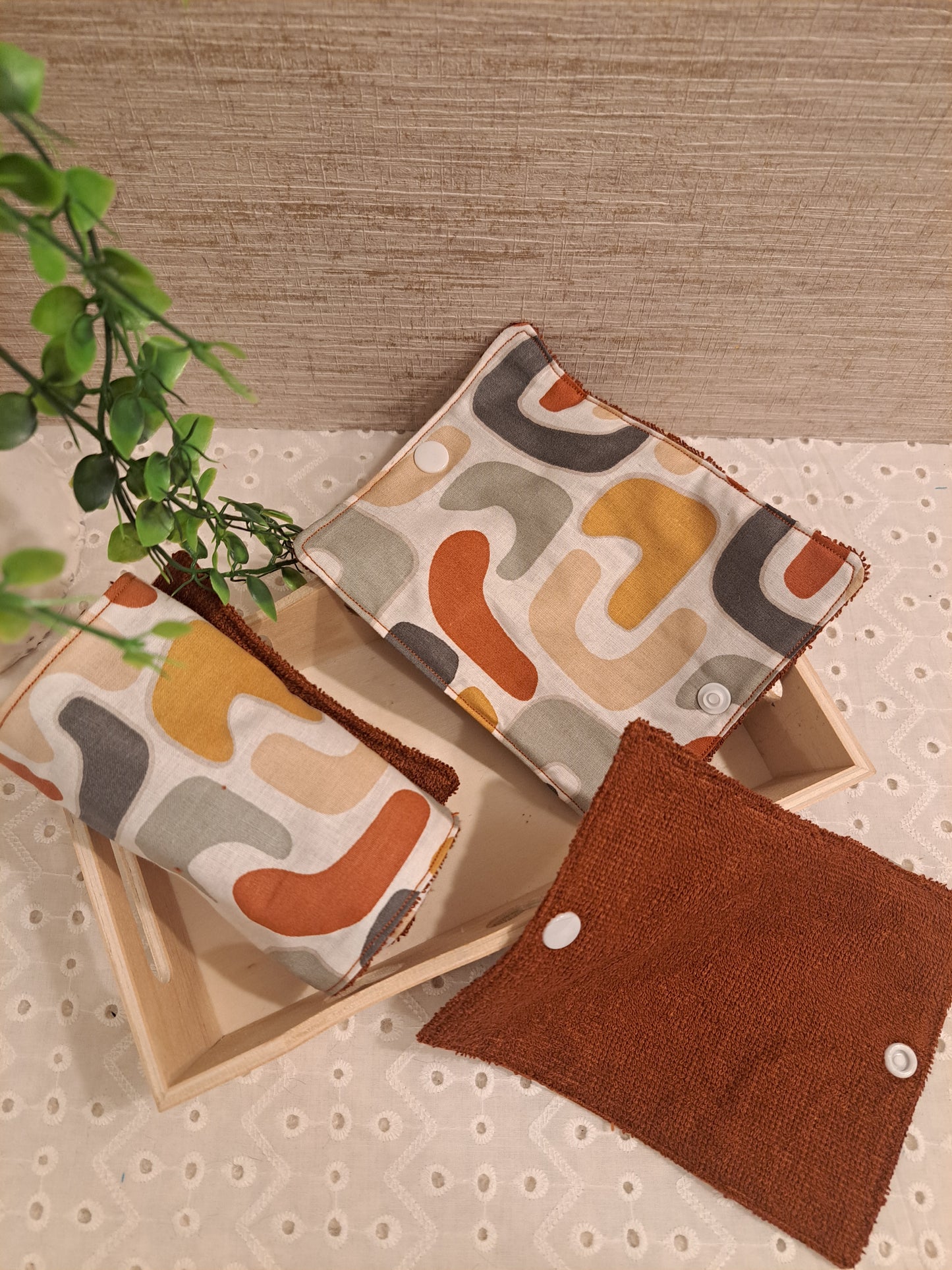 Rouleau Papier Toilette Lavable " GéoBrique" (12 feuilles)